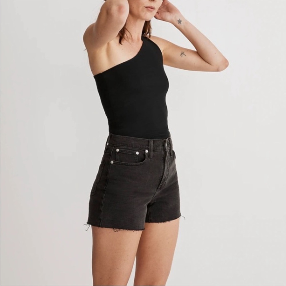 Madewell Black Curvy High Rise Denim Shorts